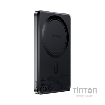 Батарея універсальна Acefast Magnetic Wireless 5000mAh 18W PD, QC/3.0, QI 7.5W, ультра тонкий, M8 Bllack (6974316283386)