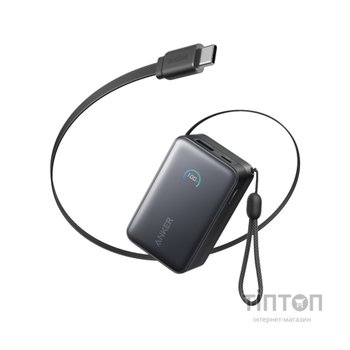 Батарея універсальна Anker 10000mAh Nano 45W Built-In USB-C Cable Black (A1638H11)