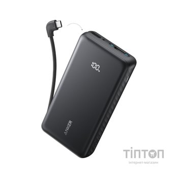 Батарея універсальна Anker 20000mAh 22.5W Built-In USB-C Cable Black (A110EH11)