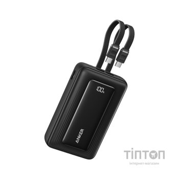 Батарея універсальна Anker 20000mAh 45W Built-In Dual USB-C Cables Black (A1681H12)