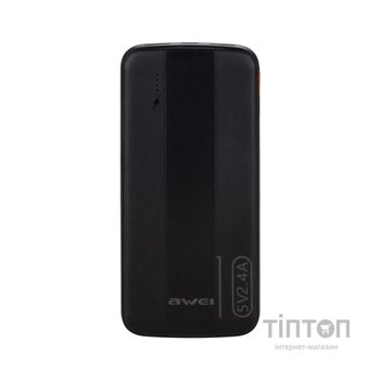 Батарея універсальна AWEI 10000mAh P20K, 12W, Black (6954284009744)