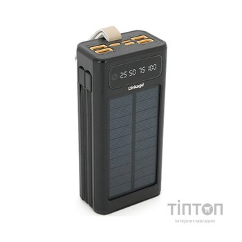 Батарея універсальна Linkage 30000mAh, Solar, 22.5W, cables Туре-С+Lighting, Black (LKP-46)