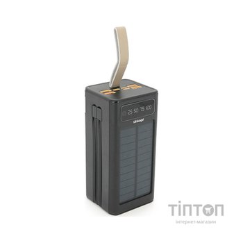 Батарея універсальна Linkage 50000mAh, Solar, 22.5W, cables Туре-С+Lighting, Black (LKP-47)