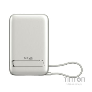 Батарея універсальна Sigma X-power SI10A8QL-MAG silver 10000mAh, Magnetic wireless 15W, charge iWatch, PD+QC, 22,5W max (4827798161012)