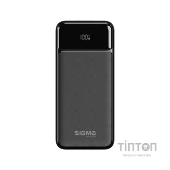 Батарея універсальна Sigma X-power SI20A4QL 20000mAh, PD/20W, QC/22.5W, LED, cable 20w, black (4827798799710)