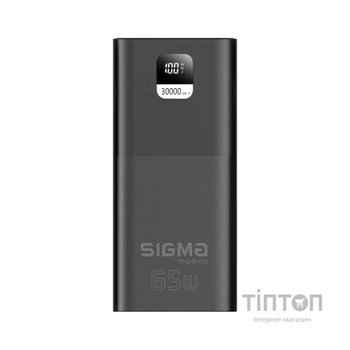 Батарея універсальна Sigma X-power SI30A6QLX 30000mAh, PD/65W, LED, cable 100w, black (4827798835111)