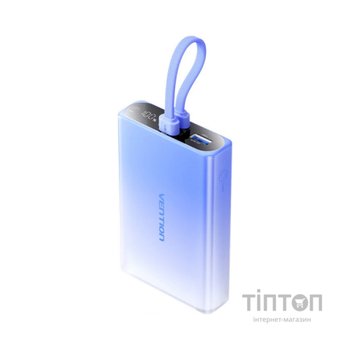 Батарея універсальна Vention 10000mAh 22,5W PD, USB-A, USB-C In/Out, Lightning In/Out, LED display, Blue (FHZL0)