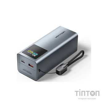 Батарея універсальна Vention 20000 mAh 100W Gray TFT Display Type (FKCH0)