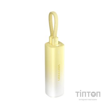 Батарея універсальна Vention 5000mAh 20W PD, USB-C In/Out, Lightning In/Out, with cable, Gradient Yellow (FHWY0)