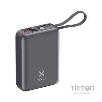Батарея універсальна Vinga 20000 mAh 45W Display Cable (VPBB2045C)