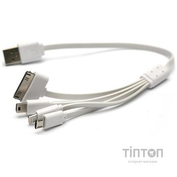 Дата кабель PowerPlant USB 2.0 AM - Mini Micro, Lightning, I-Pod, 0.5 м (KABUSBALL)