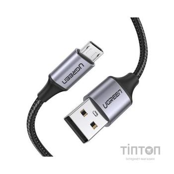 Дата кабель USB 2.0 AM to Micro 5P 1.0m US290 Aluminum Braid Black Ugreen (60146)