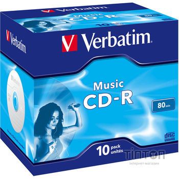 Диск CD-R 700 Mb Verbatim Audio Live it Jewel (10шт в упаковці)