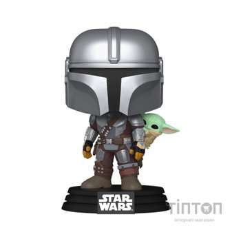 Фігурка Funko Pop серії Мандалорець - Мандалорець з Ґроґу на спині (90443)