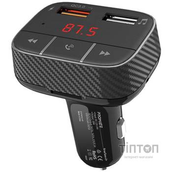FM-трансмітер Promate SmarTune-2+ Black