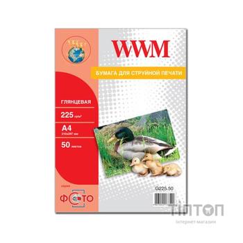 Фотопапір WWM глянцевий, A4, 225г/м2, 50 листків