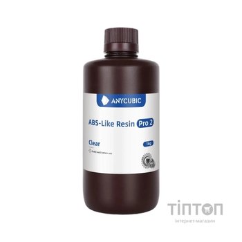 Фотополімерна смола Anycubic ABS-Like Resin Pro 2, 1 кг, Clear (ANYCUBICABS-LIKE PRO 2CLEAR1KG)