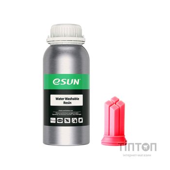 Фотополімерна смола eSUN Resin, Water Washable UV/LCD Red 0,5kg (WATERWASHABLERESINR500G)