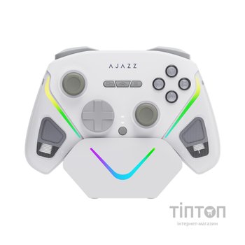 Геймпад Ajazz GP100S 2.4G/BT/USB Switch/PC/iOS/Android RGB White (GP100S-W)