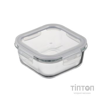 Харчовий контейнер Ardesto Gemini квадратний, 0.8л, боросилікатне скло, прозорий (AR1280BSQ)