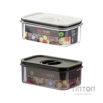 Харчовий контейнер Herevin Canister-Vacuum Lid-White-Black вакумна кришка 0.6 л (161174-000)