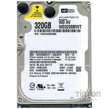 HDD 2.5" SATA 320GB WD 5400rpm 8MB (WD3200BVVT) гар. 12 міс.