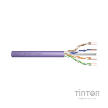 Кабель мережевий Digitus UTP 100м, cat.6, AWG 23/1, CU, LSZH-1, violet (U-UTP) (DK-1613-VH-1)