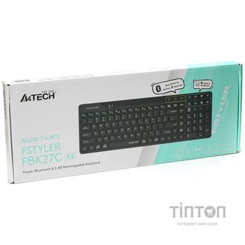 Клавіатура бездротова A4Tech FBK27C AS Black