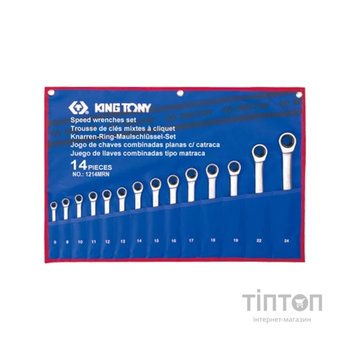 Ключ KING TONY комбінований з тріскачкою 14 шт., 8-24 мм (12114MRN)