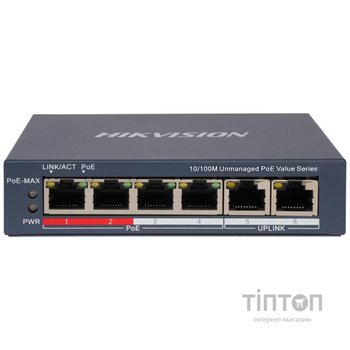 Комутатор Hikvision DS-3E0106P-E/M(B) POE