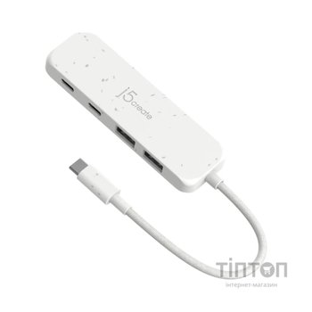 Концентратор J5create USB-C to 2xUSB-A + 2xUSB-C 3.2 10Gbps white (JCH342EW-N)