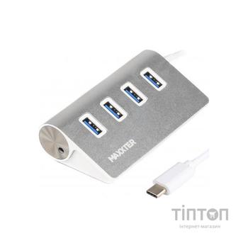 Концентратор Maxxter USB 3.0 Type-C 4 ports silver (HU3С-4P-01)