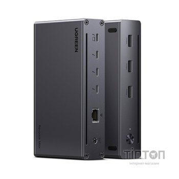 Концентратор Ugreen Thunderbolt 4 to 3xTh.4/3xUSBA 3.2/RJ45 Gigabit/140W ARevodok Max 8-in-1 U708 (25053EU)