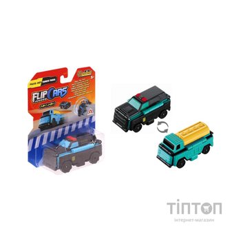 Машина Flip Cars 2 в 1 Поліцейський позашляховик і Автоцистерна (EU463875-08)