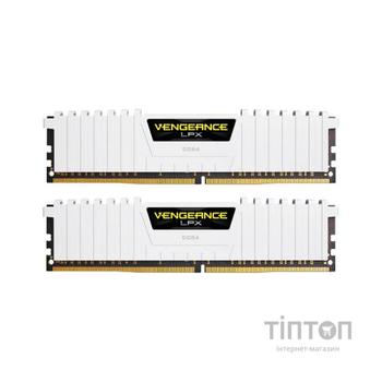 Модуль пам'яті для комп'ютера DDR4 16GB (2x8GB) 3000 MHz LPX White Corsair (CMK16GX4M2B3000C15W)