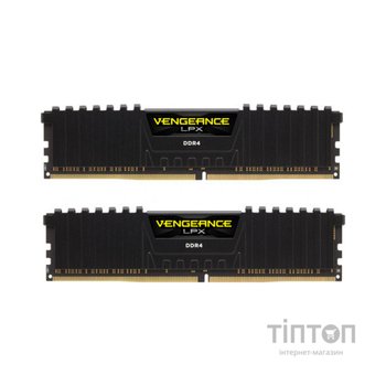 Модуль пам'яті для комп'ютера DDR4 16GB (2x8GB) 3000 MHz Vengeance LPX Black Corsair (CMK16GX4M2D3000C16)