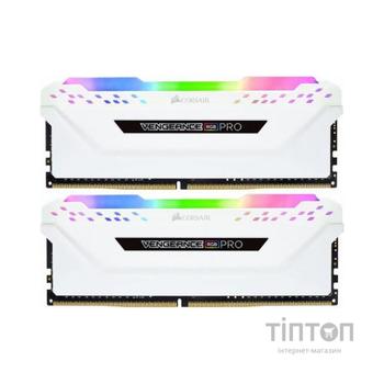 Модуль пам'яті для комп'ютера DDR4 16GB (2x8GB) 3200 MHz Vengeance RGB Pro White Corsair (CMW16GX4M2C3200C16W)