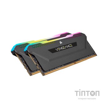 Модуль пам'яті для комп'ютера DDR4 16GB (2x8GB) 3600 MHz Vengeance RGB Pro SL Black Corsair (CMH16GX4M2Z3600C18)