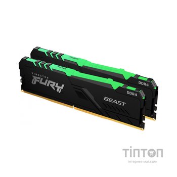Модуль пам'яті для комп'ютера DDR4 32GB (2x16GB) 3200 MHz Beast RGB Kingston Fury (ex.HyperX) (KF432C16BBAK2/32)
