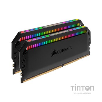 Модуль пам'яті для комп'ютера DDR4 32GB (2x16GB) 3200 MHz Dominator Platinum RGB Black Corsair (CMT32GX4M2C3200C16)