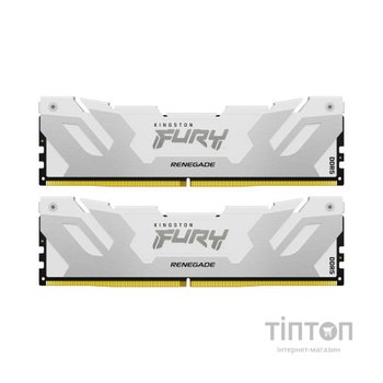 Модуль пам'яті для комп'ютера DDR5 64GB (2x32GB) 6400 MHz Renegade White XMP Kingston Fury (ex.HyperX) (KF564C32RWK2-64)
