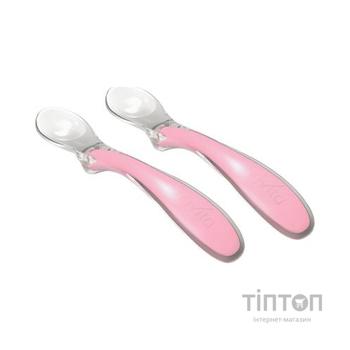 Набір дитячого посуду Nuvita силіконових ложечок Easy Eating 6м + 2 шт. рожевих (NV8480COOLPINK)