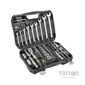 Набір інструментів Neo Tools 82шт, 1/2", 1/4", CrV, кейс (10-059)