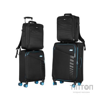 Набір валіз 2E Trek (M+S), чорні (2E-SPE-TREK-SET4-BK)