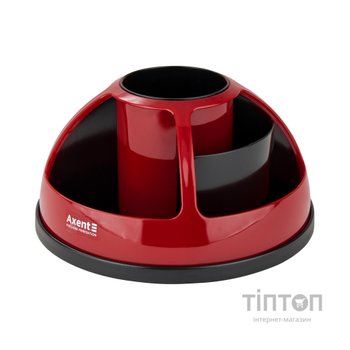 Настільний набір Axent підставка-органайзер Duoton кругла 17х10х17 см Пластикова червона (2204-04-A)