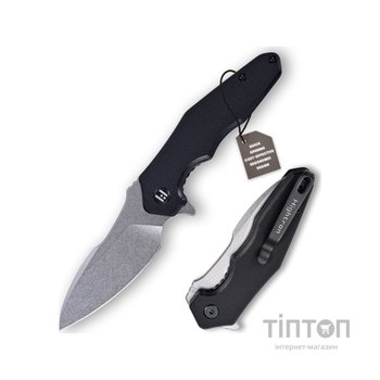 Ніж Hightron Mini Ventura, D2, G10, чорний, сталевий stonewash клинок (HK05BLKS)
