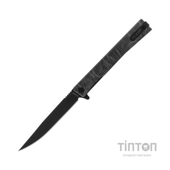 Ніж Ocaso Solstice, Engraved titanium Topo Pattern, Black (10ETB)