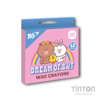 Олівці кольорові Yes Line Friends воскові 12 шт (590141)
