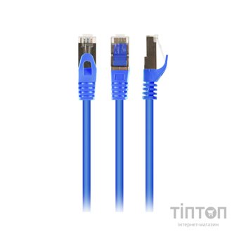 Патч-корд 0.25м S/FTP Cat 6A CU LSZH blue Cablexpert (PP6A-LSZHCU-B-0.25M)