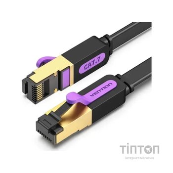 Патч-корд 0.5м, FTP cat 7 RJ-45 black Vention (ICABD)